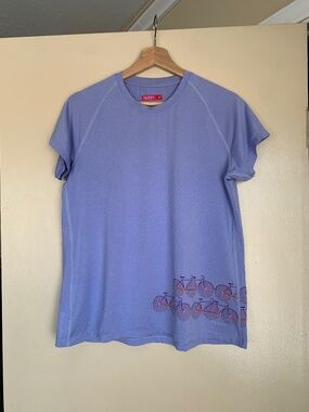 Terry Cycling Jersey T-shirt Lavender Bicycle Print Top Women's Sz.M Sporty